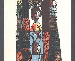 Ex Libris mého vězněného srdce. Zrcadlový obraz ženy v dekorativním rámu, dvojice noh.