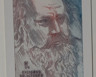 Exlibris Dr. Werner Daniel. Johannes Brahms.