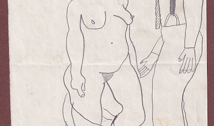 Oboustranná kresba.