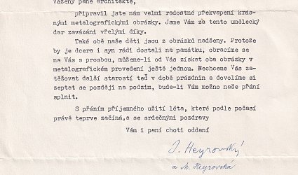Dopis Jindřichu Vaňkovi.