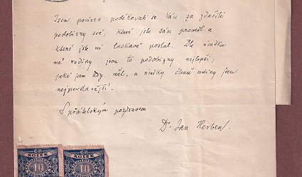 Dopis Jindřichu Vaňkovi.