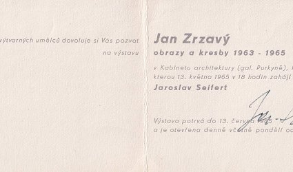 Pozvánka na výstavu Jana Zrzavého.