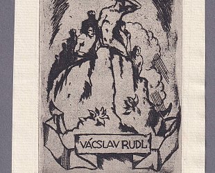Václav Rudl. Skupina lidí na skále.