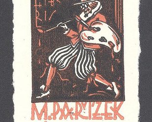 Ex libris M. Pařízek. Malíř s paletou.