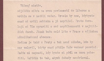 Dopis Ignátu Herrmannovi.