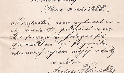 Dopis Jindřichu Vaňkovi.