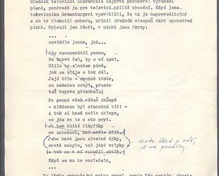 Dopis Ludvíku Kunderovi.
