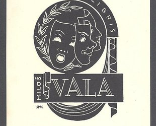 Ex libris Miloš Vala. Divadelní masky.