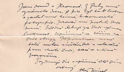 Dopis pro Jindřicha Vaňka.