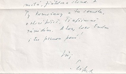 Dopis pro Františka Branislava.
