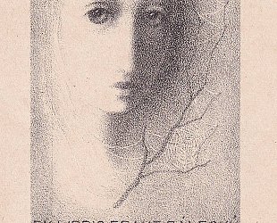 Ex Libris Frant. Záleský. Dívčí tvář s větévkou a pavučinou a text Ex Libris Frant. Záleský.