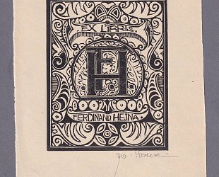 Ex Libris Ferdinand Hejna. Monogram FH.