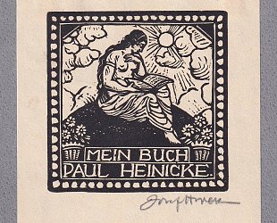 Mein Buch. Paul Heinicke. Žena s knihou.