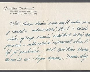 Dopis Ludvíku Kunderovi.