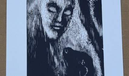Z cyklu ilustrací ke knize: Robinson Jeffers - Pastýřka putující k dubnu. Mara. Hřebec grošák.