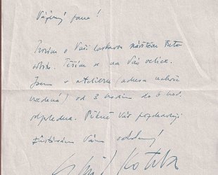 Dopis pro Františka Drážníka.