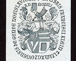 Ex Libris Francisai Klein tlumadzoviensis de gente nosislaviensi.