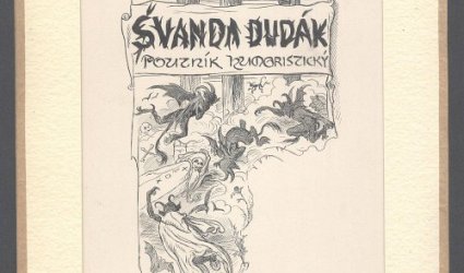 Návrh titulního listu časopisu Švanda dudák.